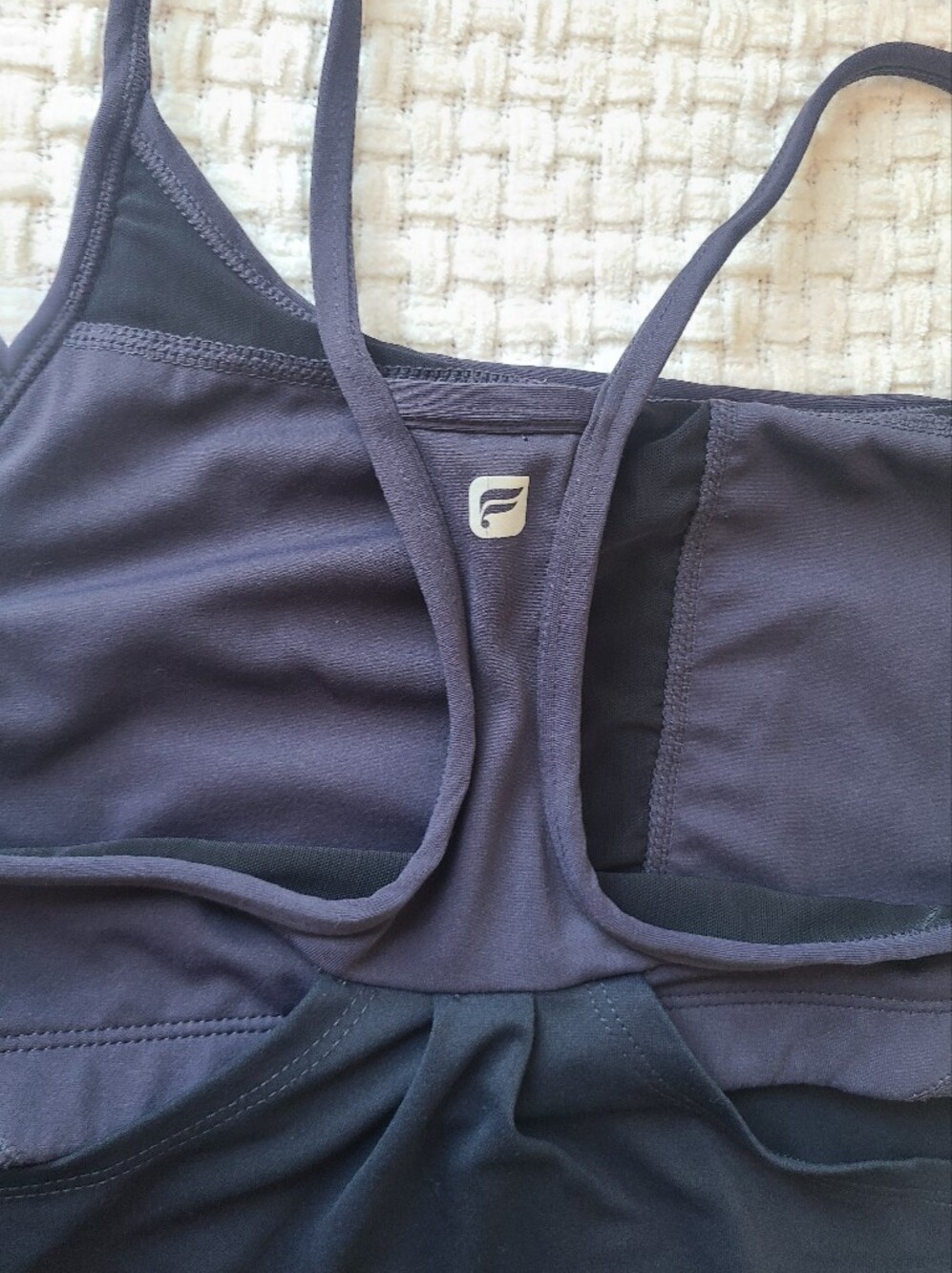Fabletics Built in Bra Tank Women’s Navy Blue Strappy Tank Top Size M - Picture 6 of 6